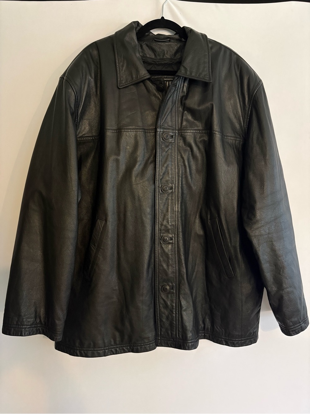 Men's Black Leather Coat